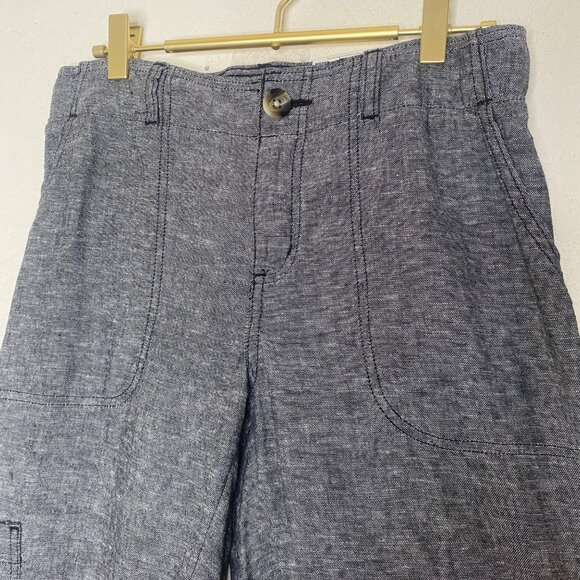 $44 NWT Linen Utility Joggers Womens Size 4 Gray Mid Rise Relaxed Fit Tapered St - Picture 6 of 11